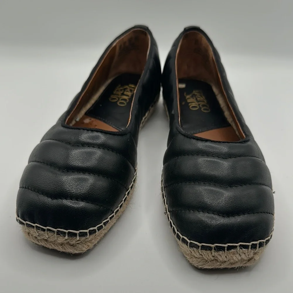 Franco Sarto Sz 6 Black Espadrilles‎ with Quilted Design